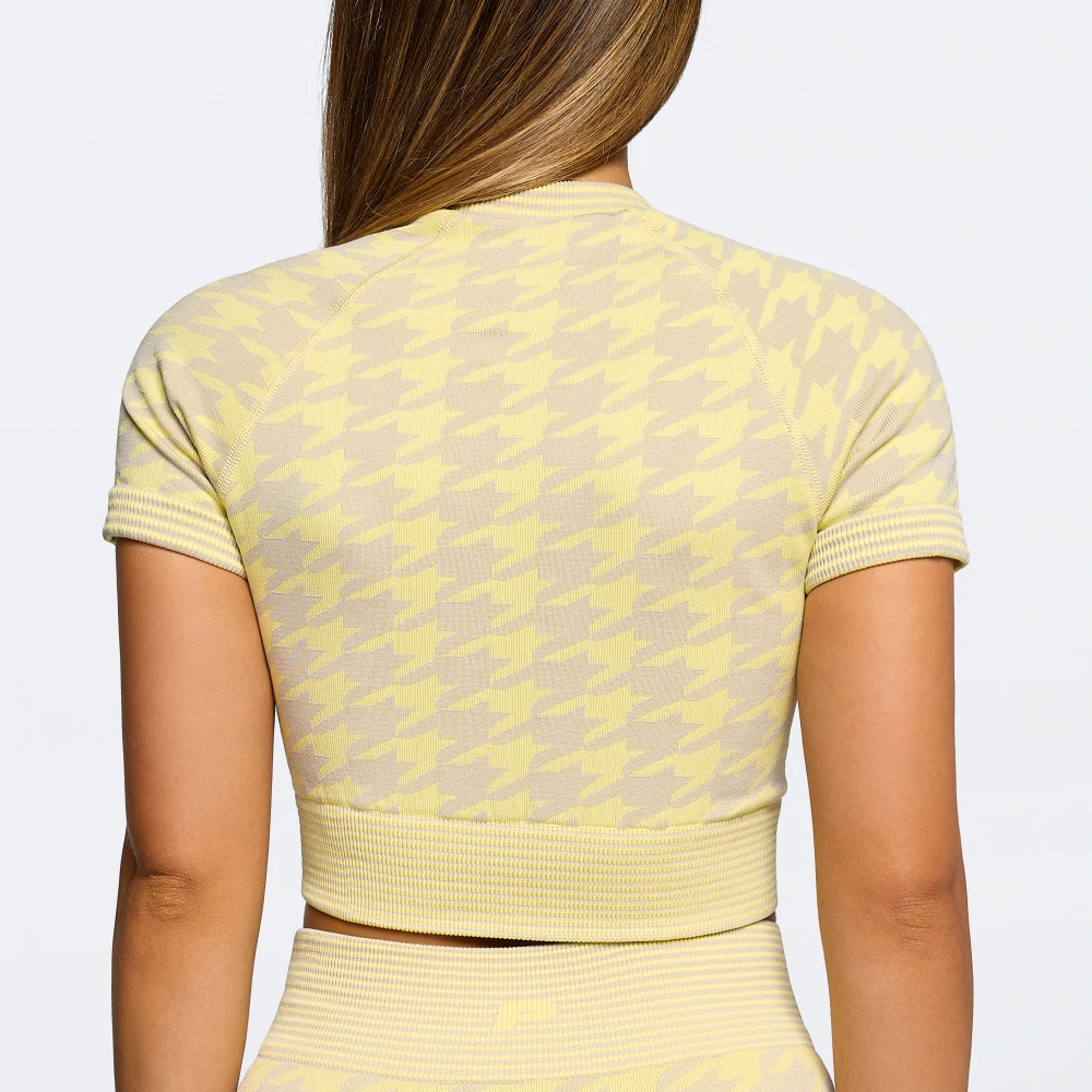 Crop T-Shirt Houndstooth Harmony (1)
