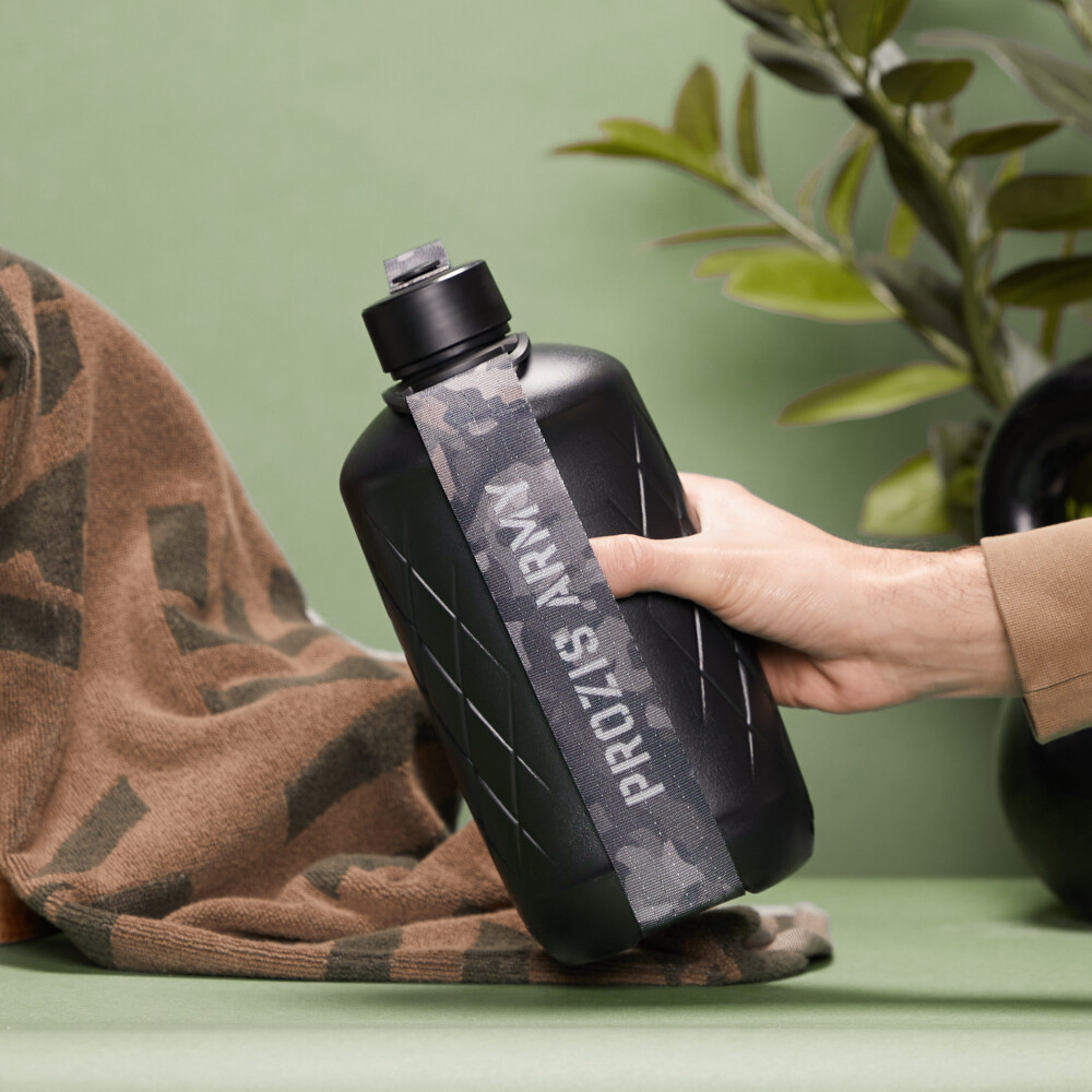 Army Hydra Bottle - 1.8L Black/Camo Brown