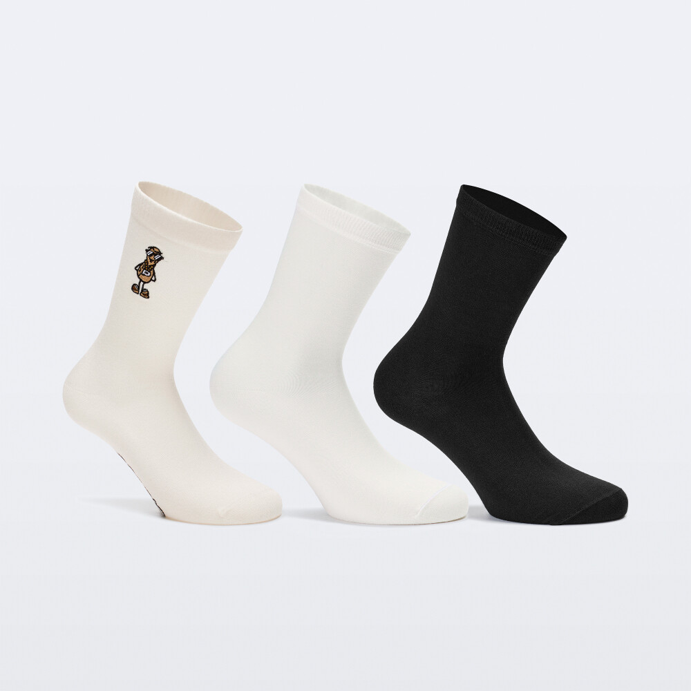Chaussettes Peanut Man Bamboost Crew - Lot de 3 - Neutre
