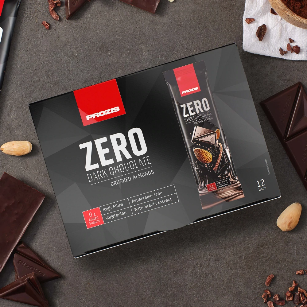 Zero Dark Chocolate - Almonds - 12 bars (1)