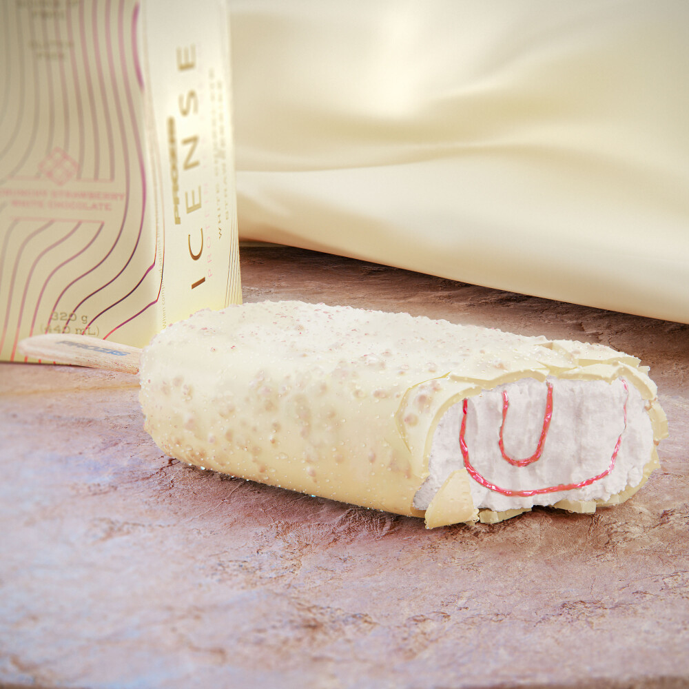 4 x Icense Protein Ice Cream – Weiße Schokolade mit Erdbeeren