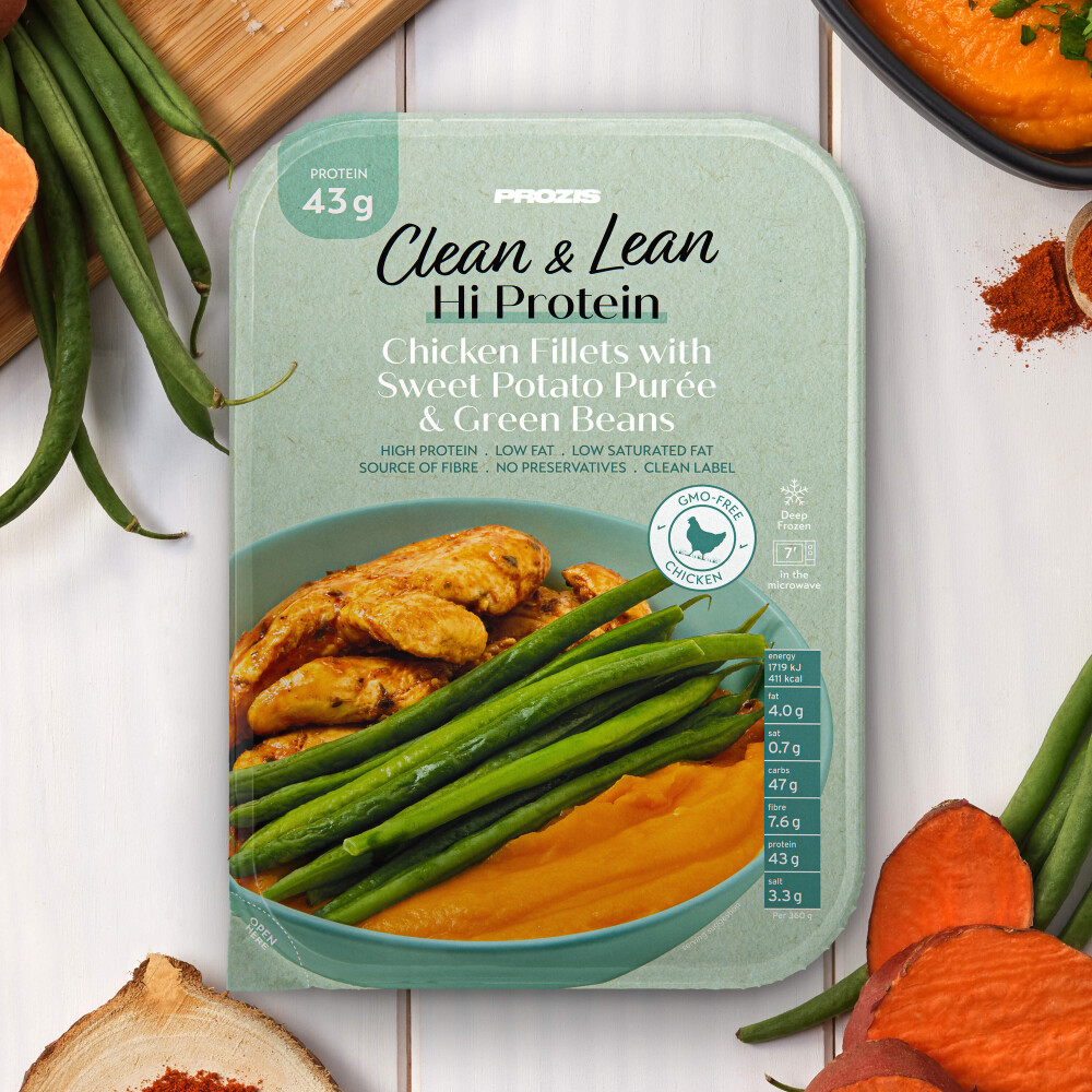 Clean & Lean Hi Protein - Filetti di pollo con purè di patate dolci e fagiolini