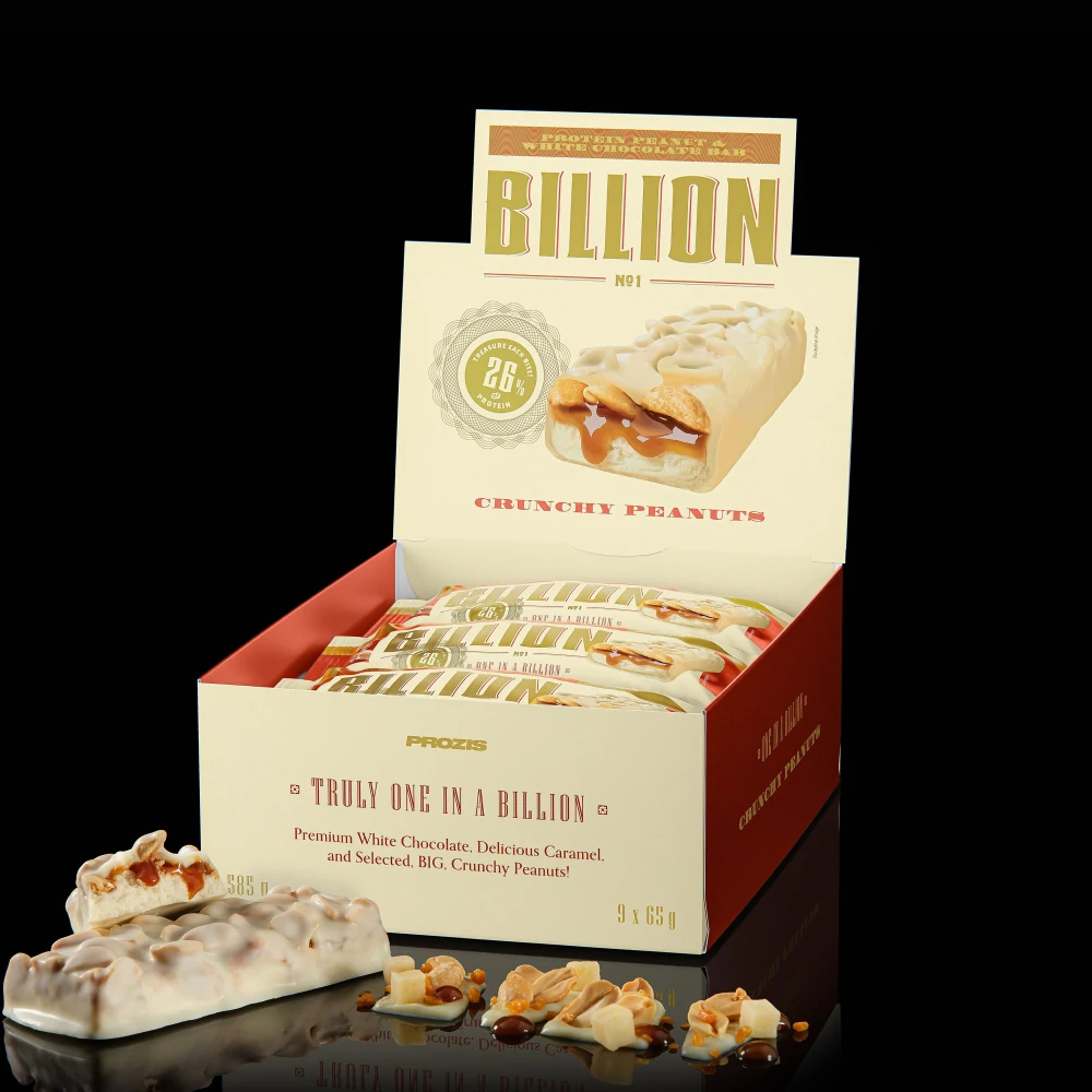 Billion - Barre Protéinée aux Cacahouètes et Chocolat Blanc x 9 (1)