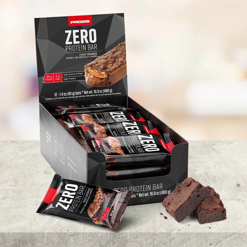 Zero Protein Bar - Low Sugars 12 ct Fudge Brownie (1)