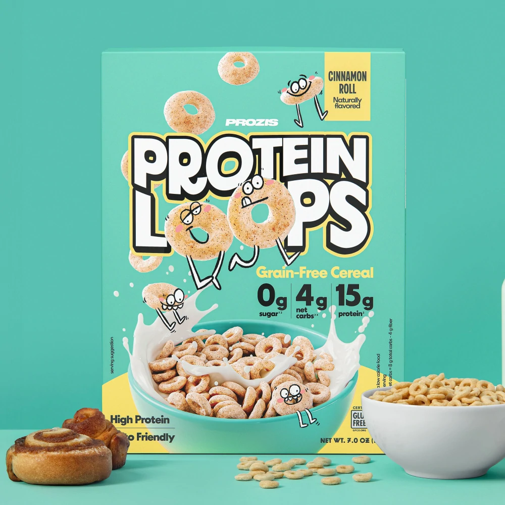 Protein Loops - High Protein Cereal - Cinnamon Roll 7oz (1)