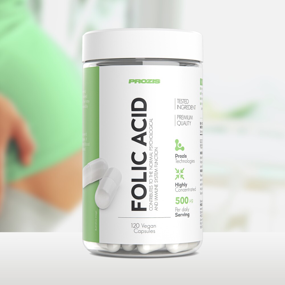 Folic Acid - Vitamin B9 500 mcg 120 veg caps
