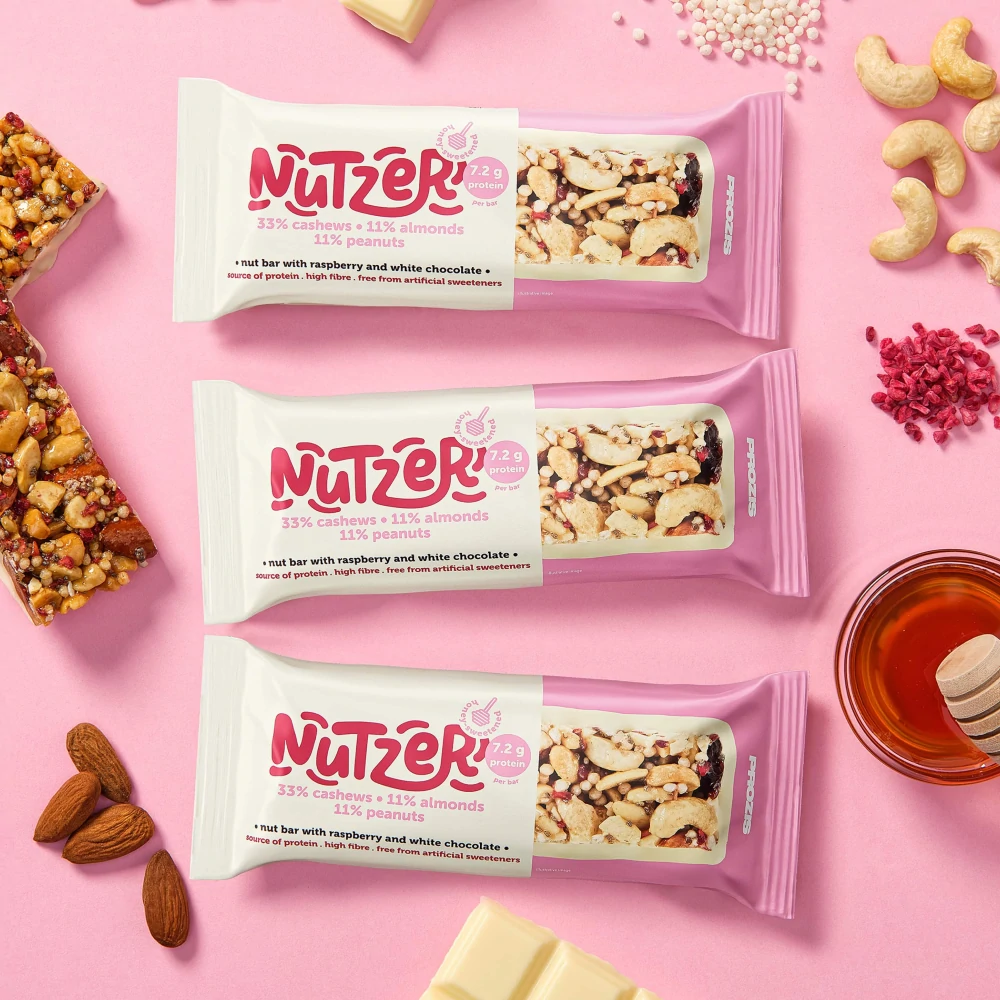 Nutzer Bar - Anacardi, Cioccolato Bianco e Lamponi x 3 - Barrette e ...