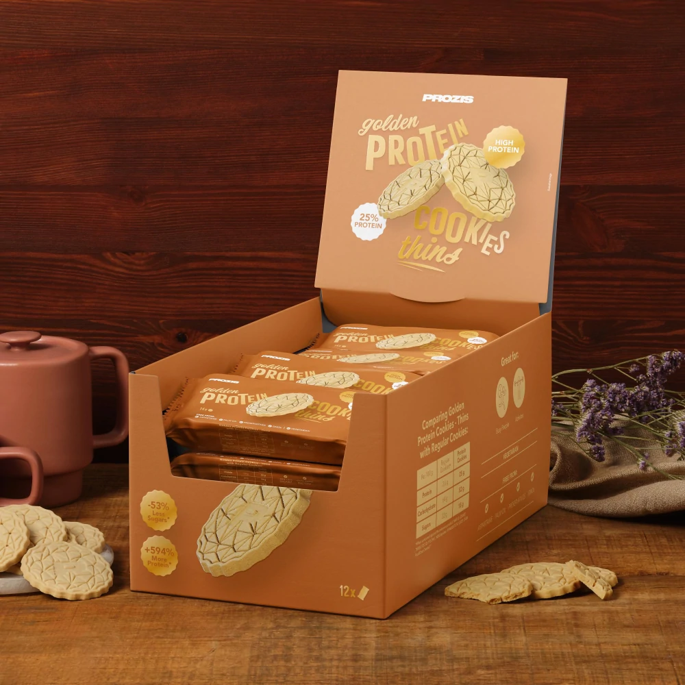 Golden Protein Cookies - Thins (12 packs of 14) (1)