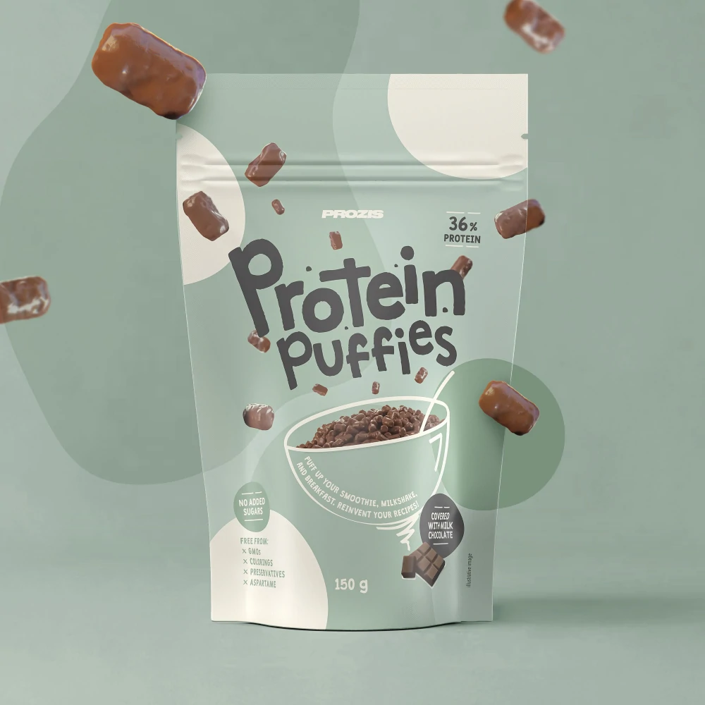 Protein Puffies - Copertura di cioccolato al latte 150 g (1)