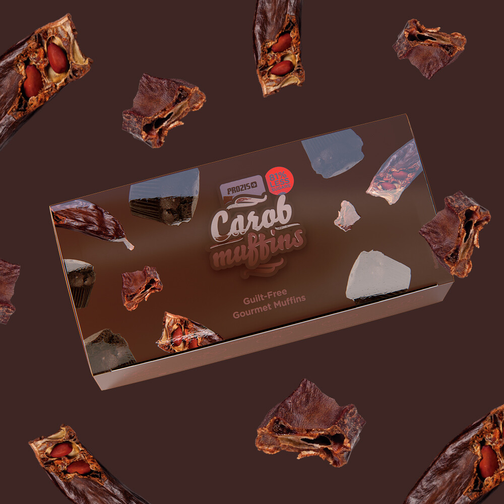 2 x Carob Muffins - Low Sugar Muffins 60 g