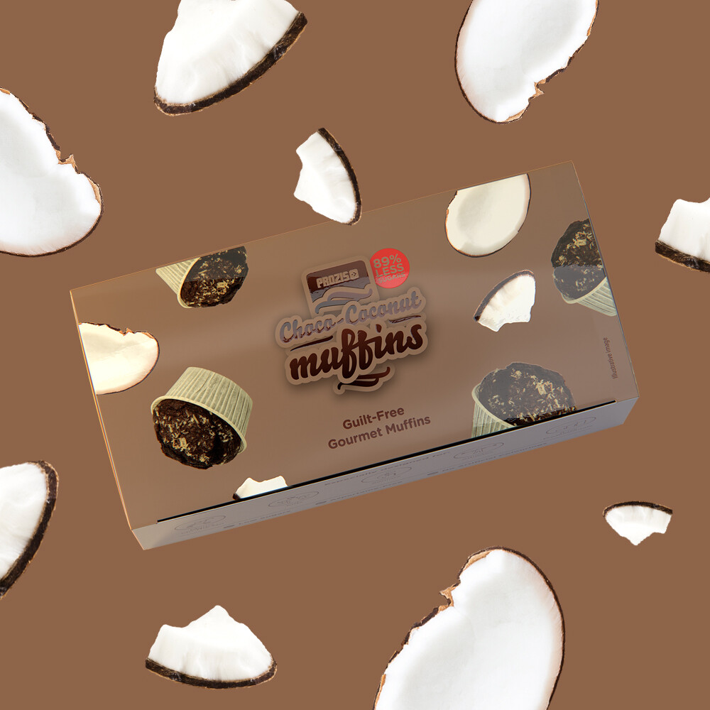 2 x Muffins de Cacau e Coco com Baixo Teor de Açúcares 60 g