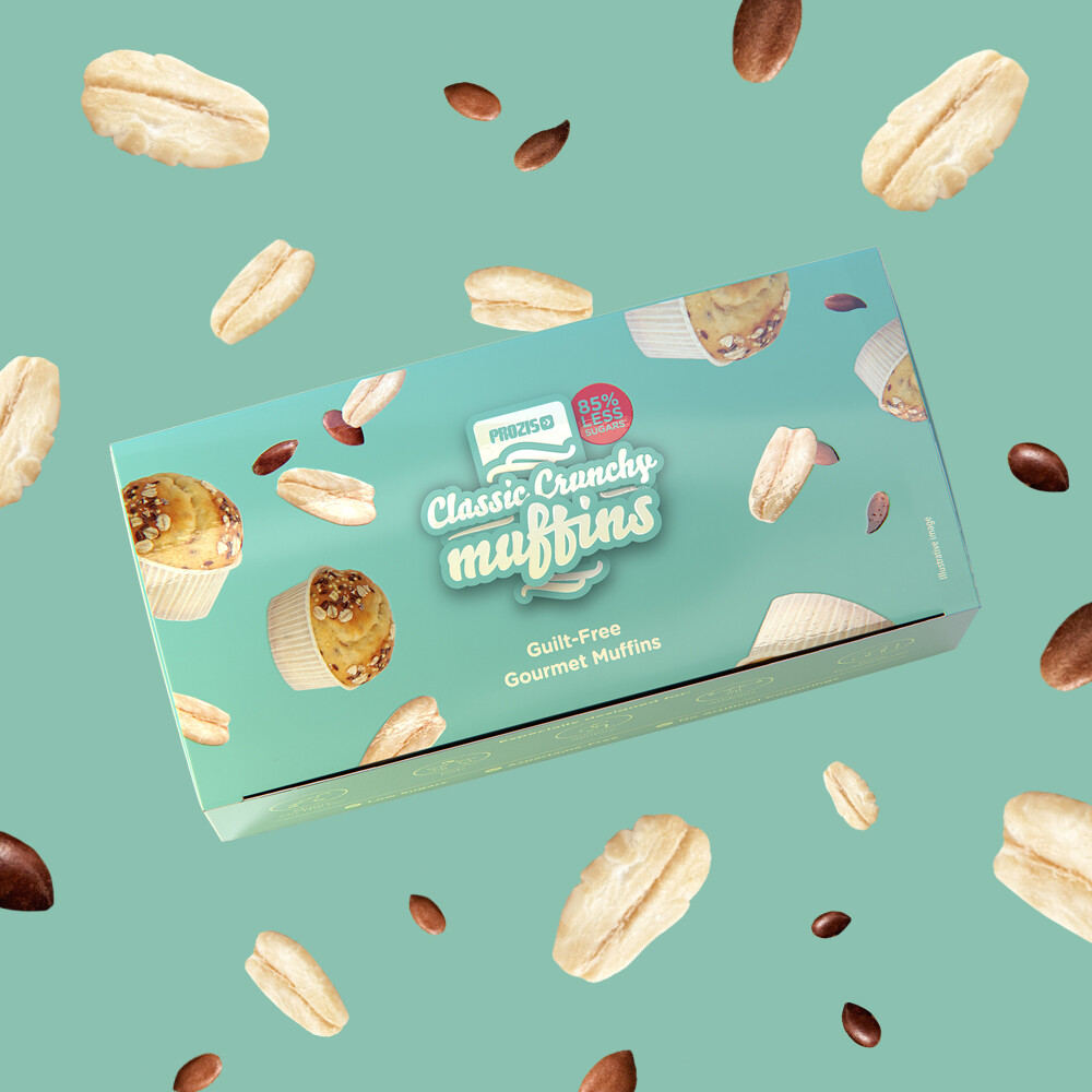 2 x Classic Crunchy Muffins - Low Sugar Muffins 60 g