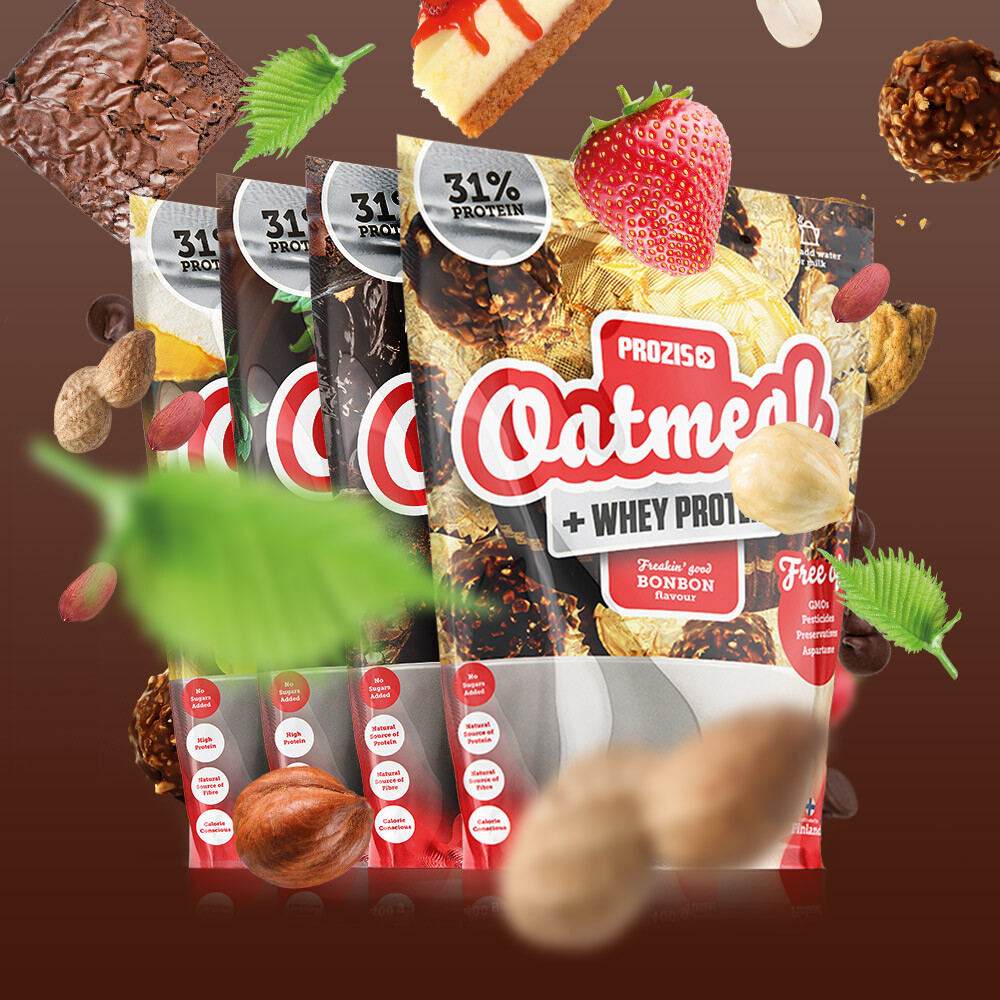 4 x Oatmeal + Whey - Haferflocken und Whey 400 g