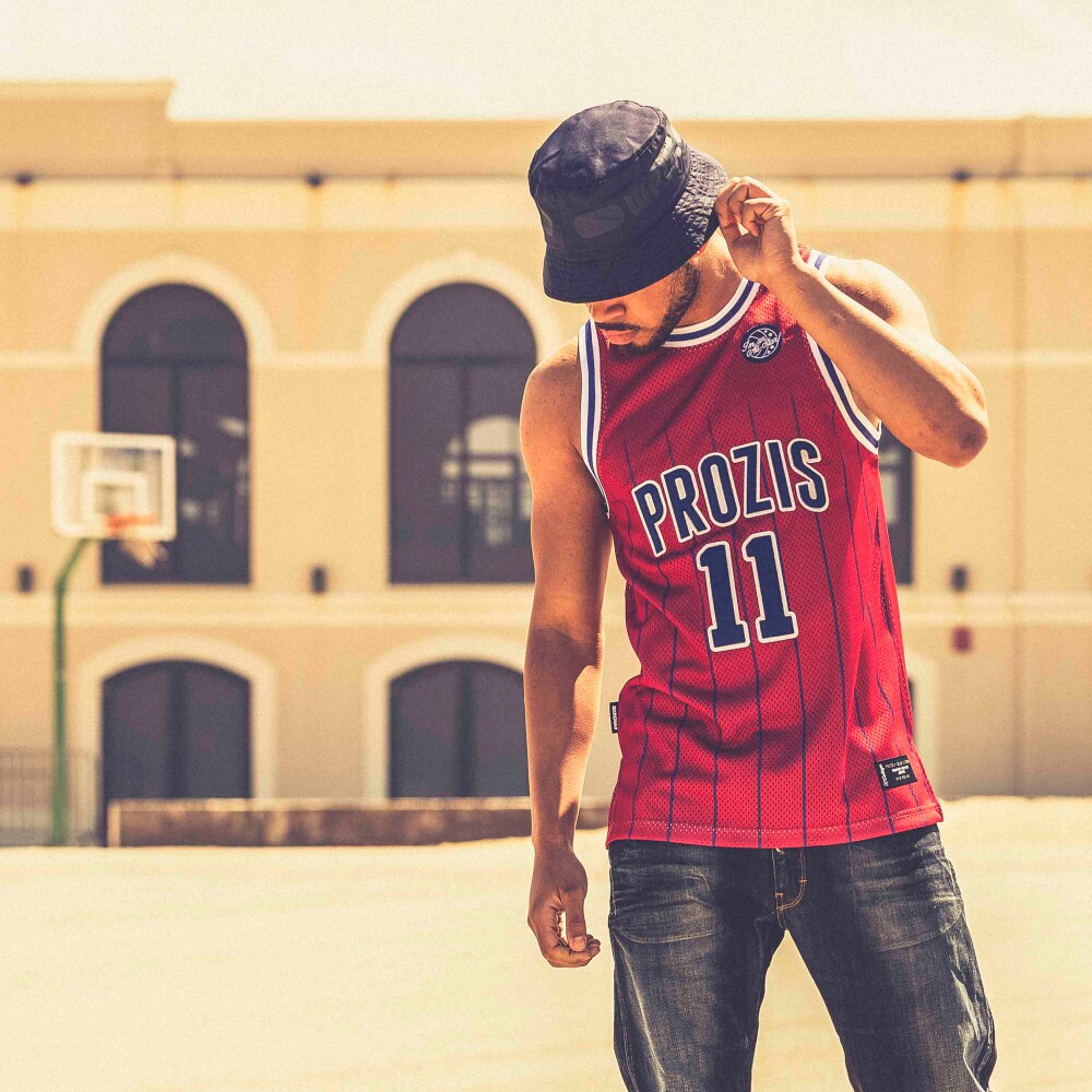 X-College Basketball Jersey - True Red