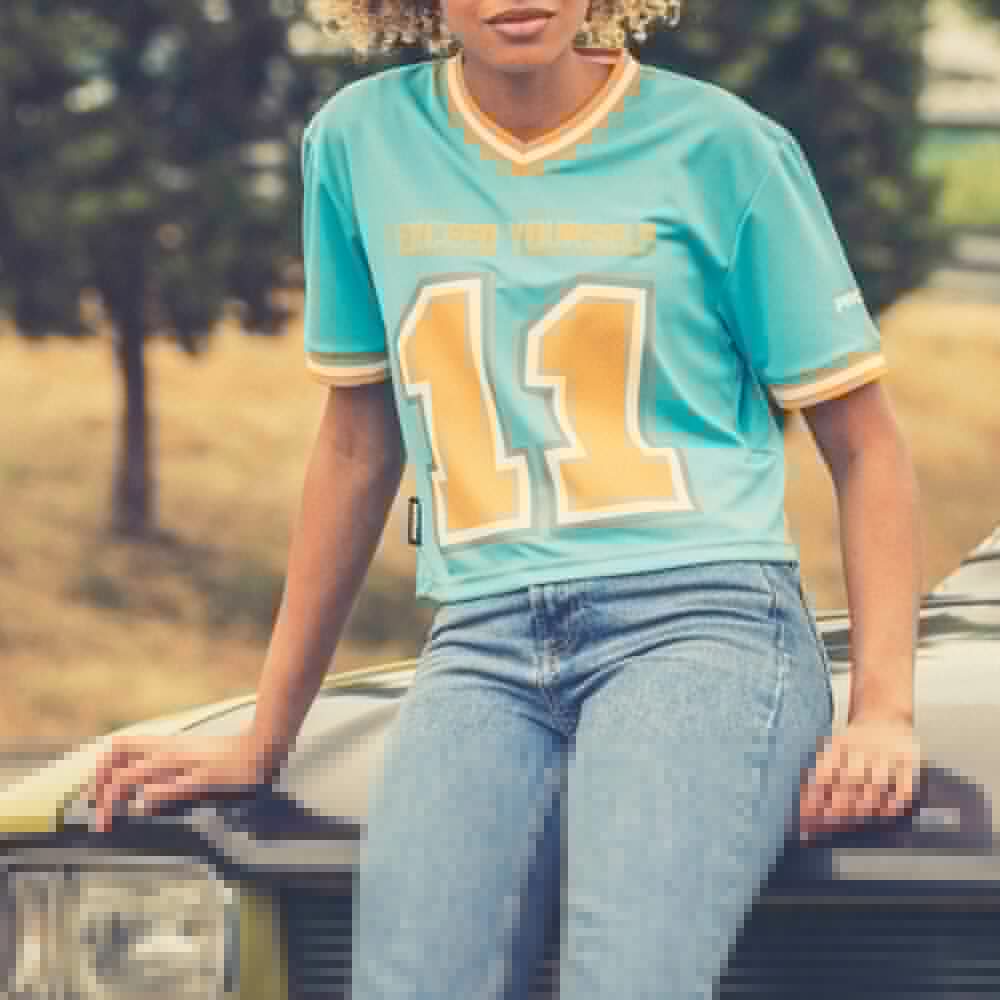 X-College Football Crop Top - Ceramic