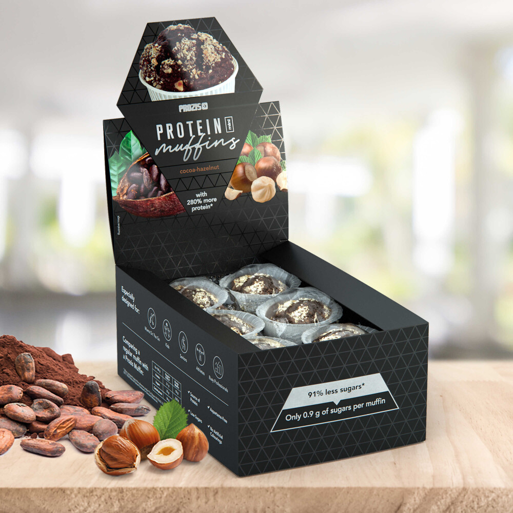 12 x Protein Mini Muffins - Cacao y avellanas 30 g