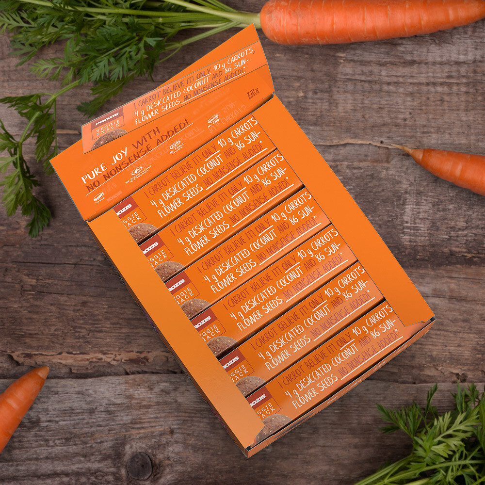 12 x 6 x Vegetarischer Snack - Karotte