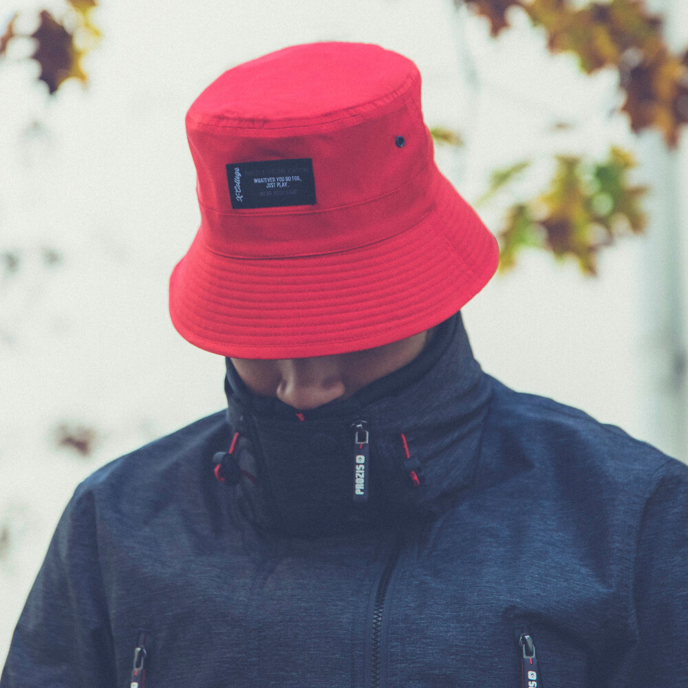 X-College Reversible Bucket Hat - Creek M Red