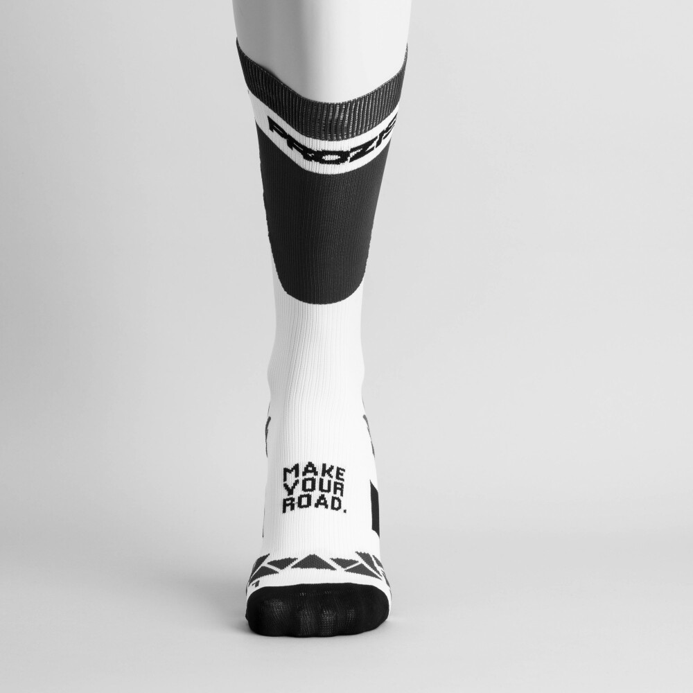 Comptech Kompressions-Socken - Crew White-Grey