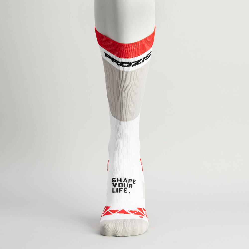 Comptech Compression Socks - Crew White-Red