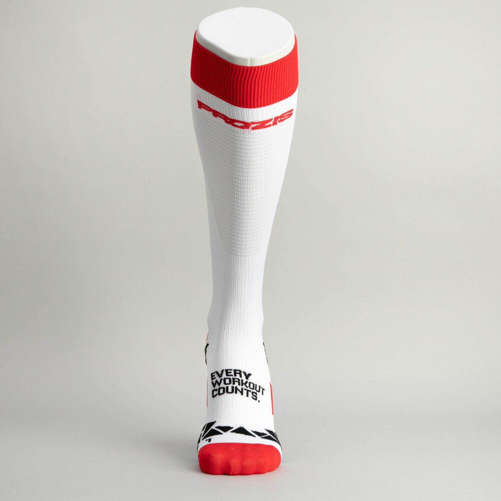 Calcetines de compresión Comptech - Calf White-Red