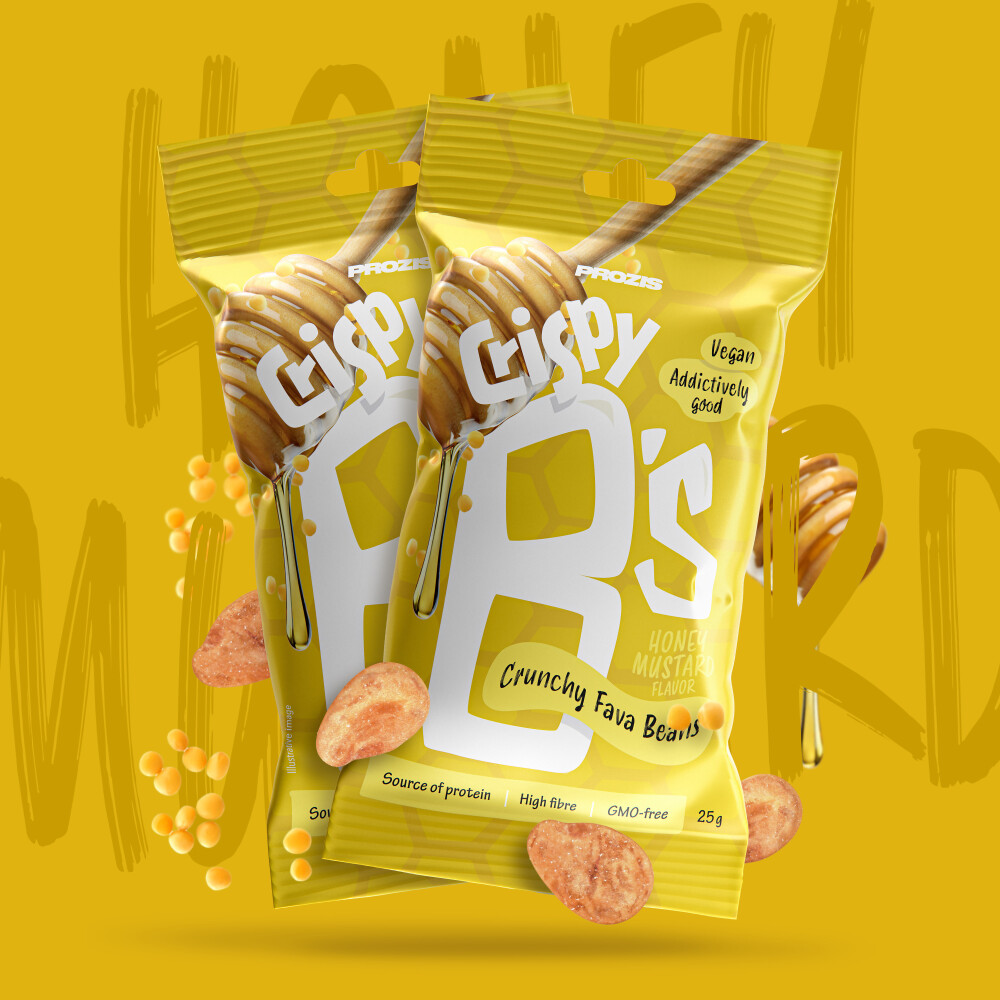 2 x Crispy B's Crunchy Fava Beans 25 g Honey Mustard