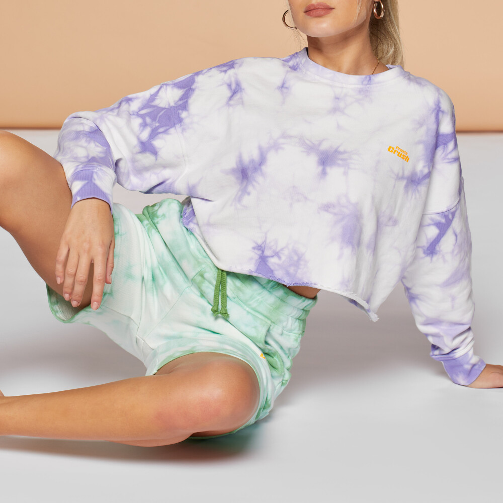 Sweater Crop Crush Numero Uno - Tie-Dye Purple