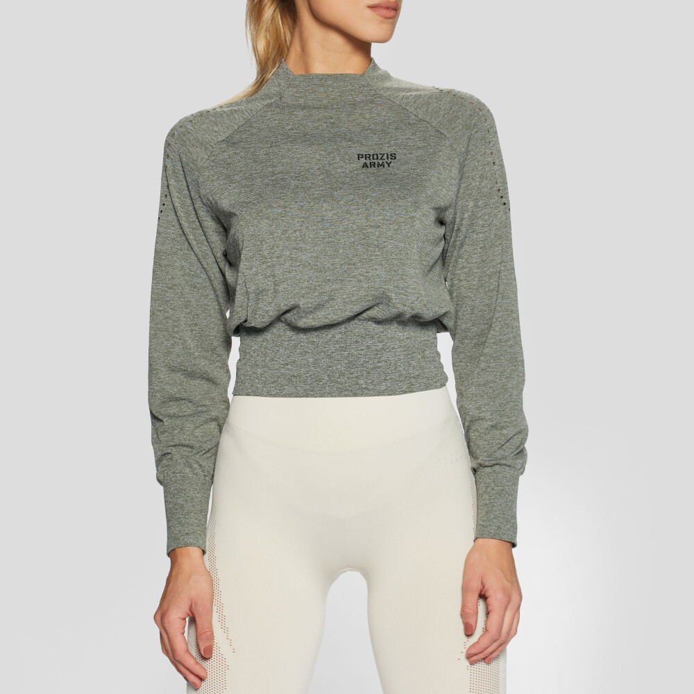 Sweat Crop à Manches Longues Army Ranger