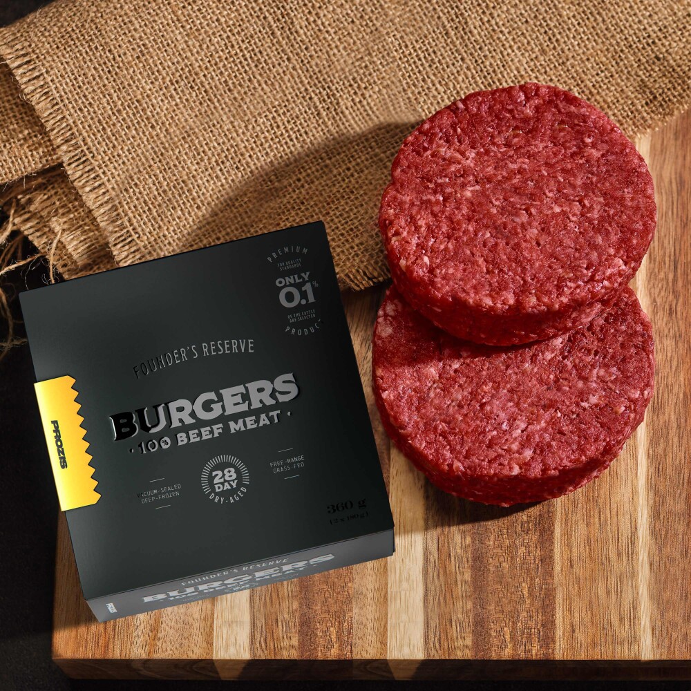 Founder's Reserve Burgers - 100% Beef Meat 28+ Day Dry Aged 360g