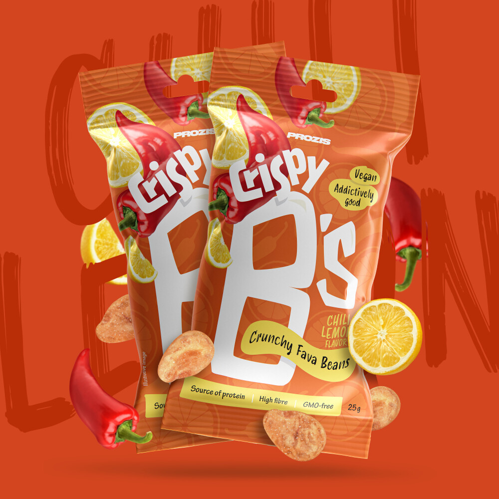 2 x Crispy B's Crunchy Fava Beans 25g Chili and Lemon
