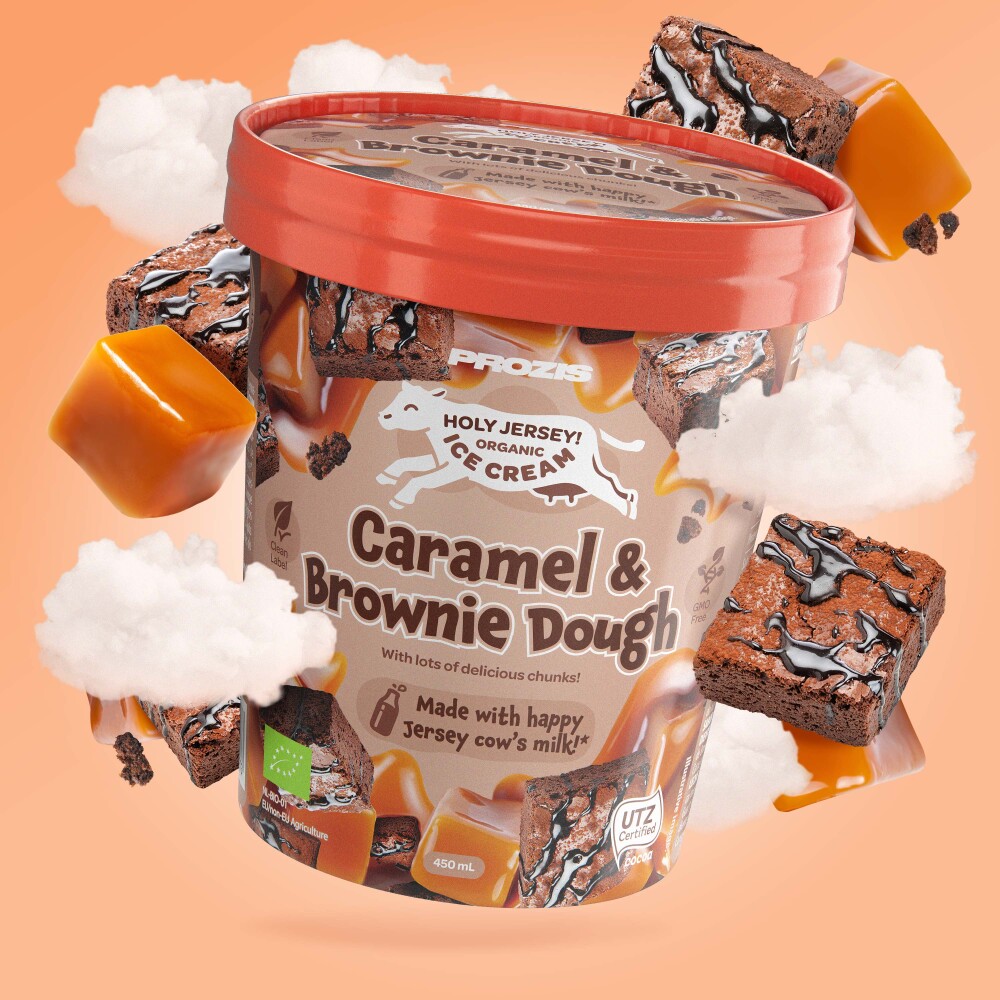 Holy Jersey Gelato biologico - Caramello e Brownie