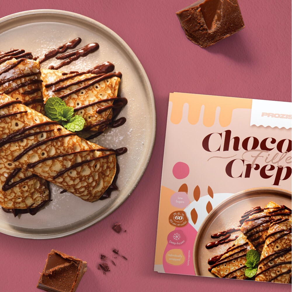 4 x Crepes com Recheio de Chocolate - Sem Açúcares Adicionados