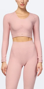 Crop Top à Manches Longues Peach Perfect FX Glitter