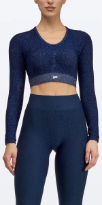 Peach Perfect FX Glitter Langarm-Crop Top