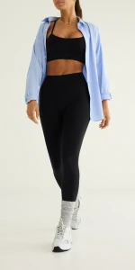 Athleisure Leggings mit mittelhohem Bund