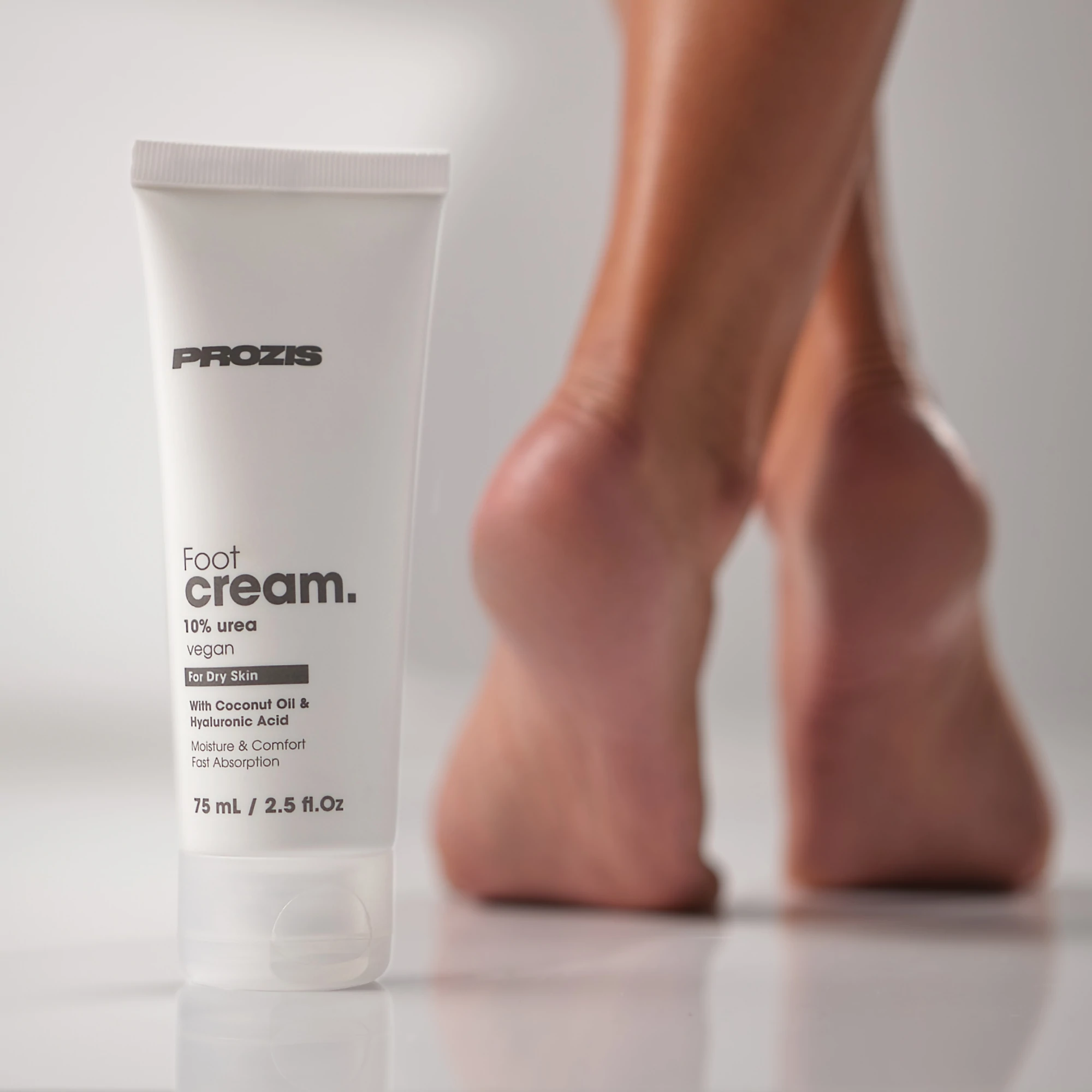 Crème pour les pieds Prozis à 10 % d’urée, tube de 75 ml