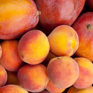 Saftige Mango und Pfirsich