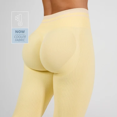 Dynamis Mid-Waist Leggings - Pastel Yellow