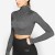 Crop Top à Manches Longues Army Field Action - Dark Gray Melange