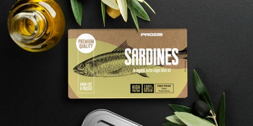 Fossil sardines in olive oil watch top
