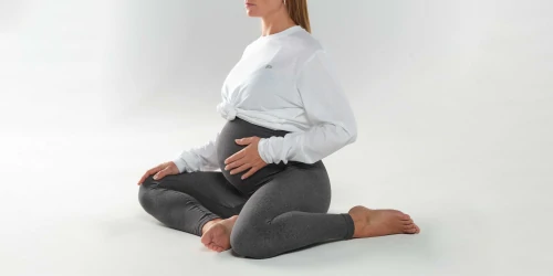 Pregnancy Leggings - Dark Gray Melange - Clothing