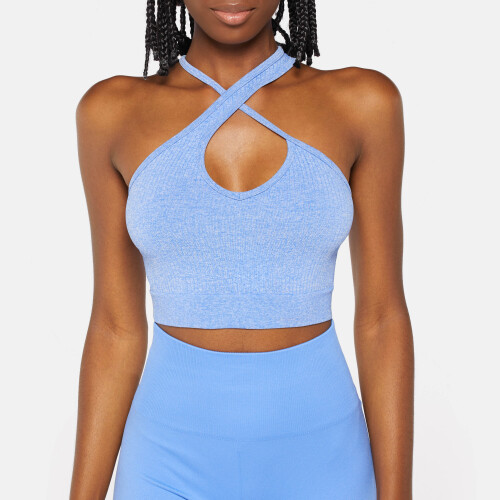 X Skin Criss Cross Sports Bra Blue Melange Clothing Ranges Prozis