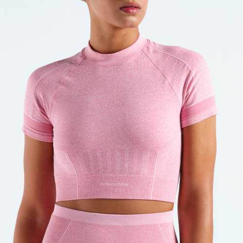 T-Shirt Crop Legion - Candy pink Melange