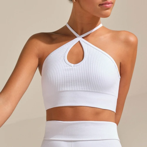 Ultimate Performance Crop Top White, Sports Bras