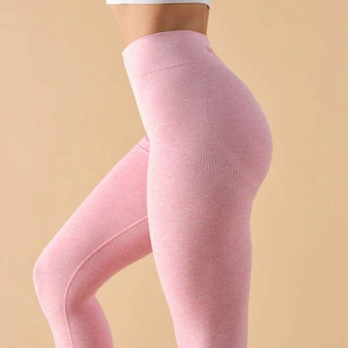 Leggings de Cintura Regular BFF - Candy Pink Melange - Vestuário