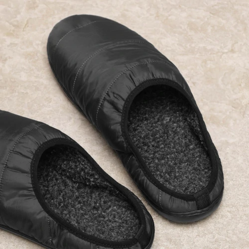 All black outlet slippers