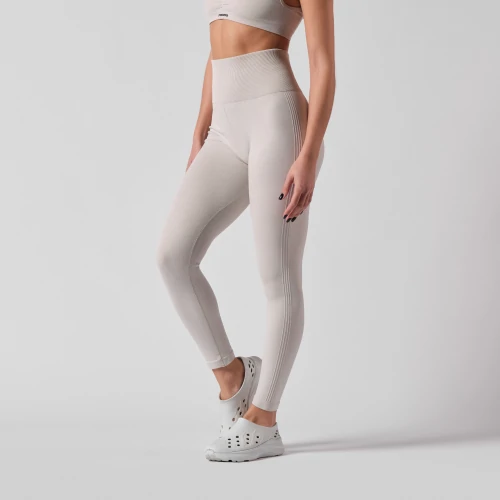 Speed High Waist Leggings - Off White Melange - Clothing
