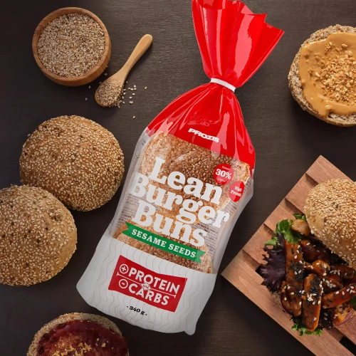 Lean Burger Buns - Pane per hamburger con semi di sesamo 340 g - Prodotti  da Forno