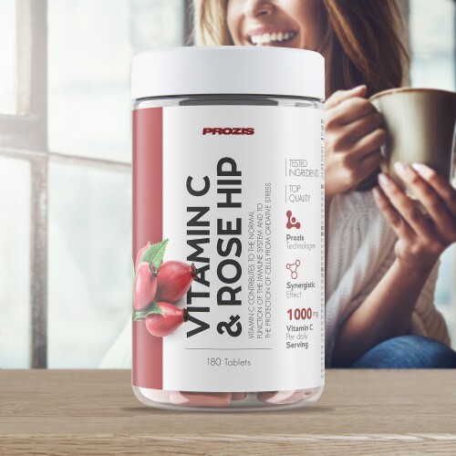 Vitamin C 500mg + Rose Hip 180 tabs Saúde do Atleta Prozis