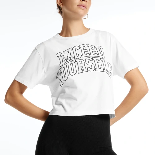 Game Time Crop T Shirt White